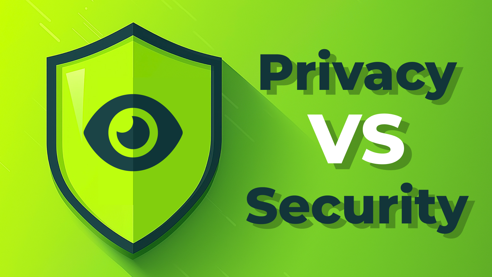 A shield with an eye inside announcing the title of the blog: Privacy vs security