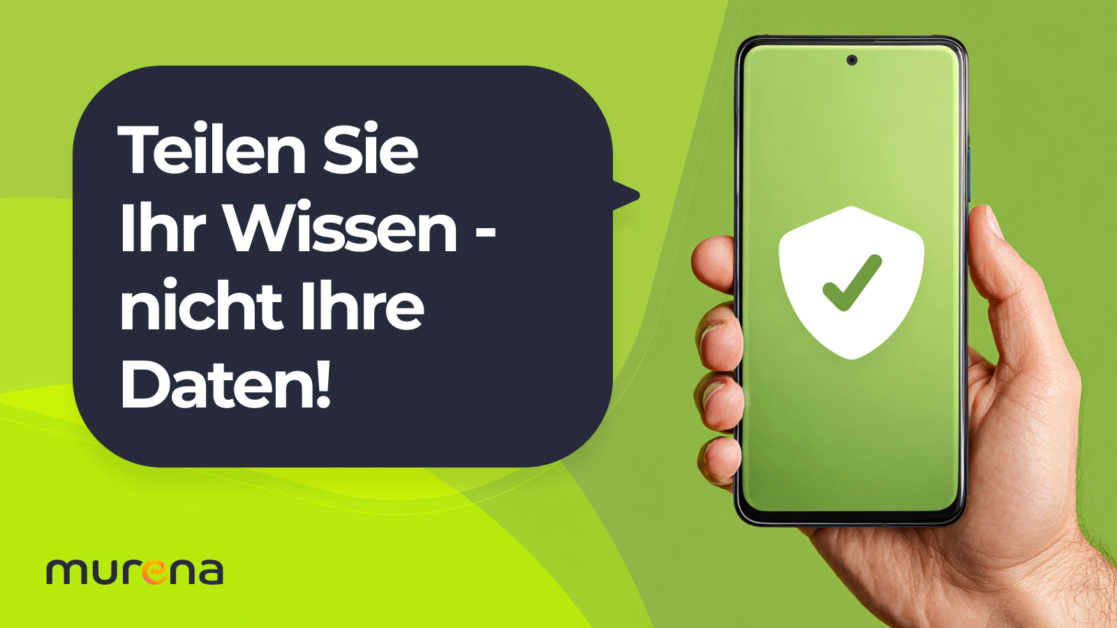 Ein Smartphone mit grünem Hintergrund und Häkchen