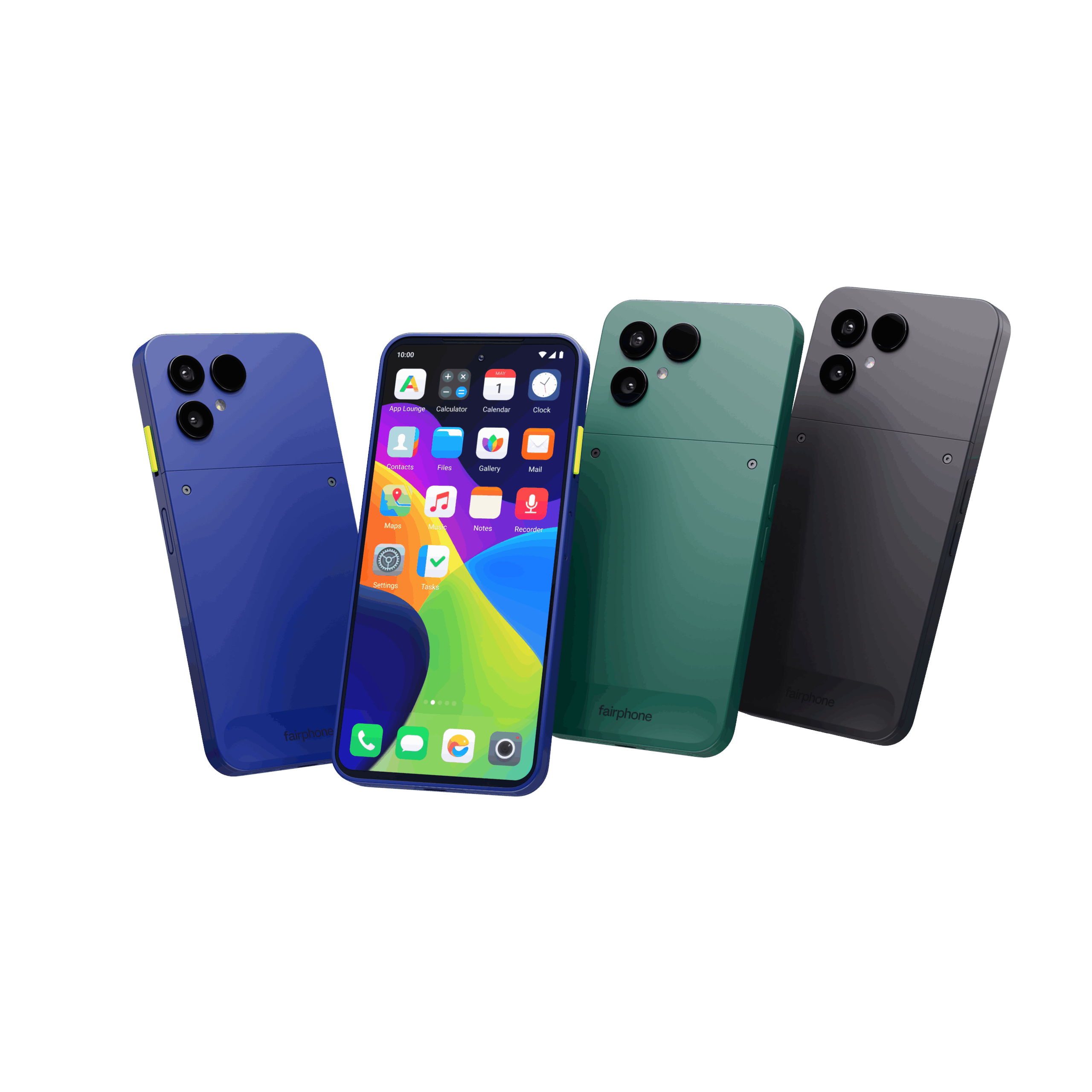 Fairphone (6.ª generación) - cobalto, negro y verde, con logotipo